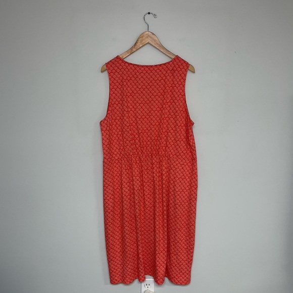 Boden Dress Size 18 US Long Red Pop Rainbow Dot Melinda Jersey V-Neck Midi - Picture 9 of 15